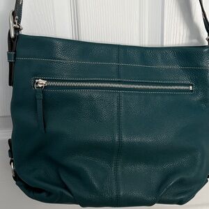 Coach Dark Teal Leather Shoulder Bag